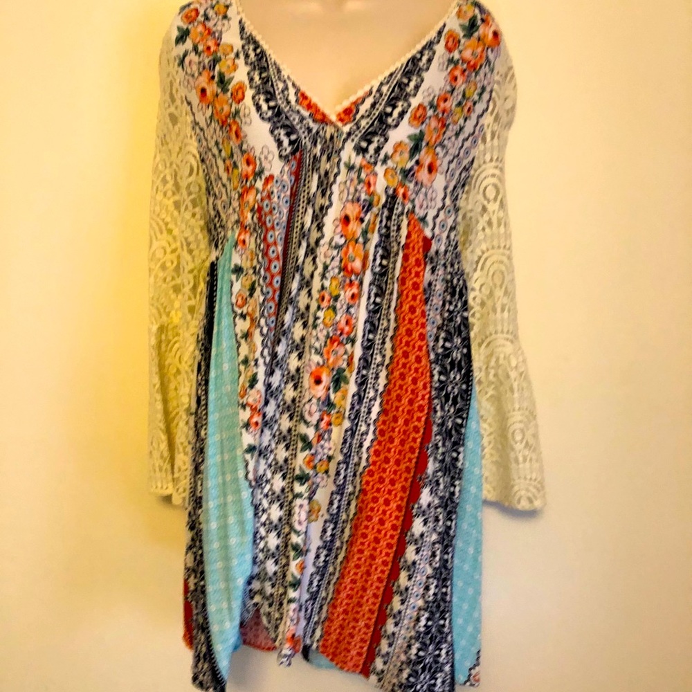 Kori dress with lace sleeves. Size Large